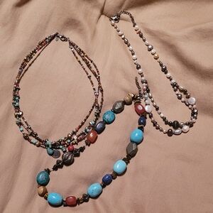 Bundle Of 3 Peyote Bird Necklaces